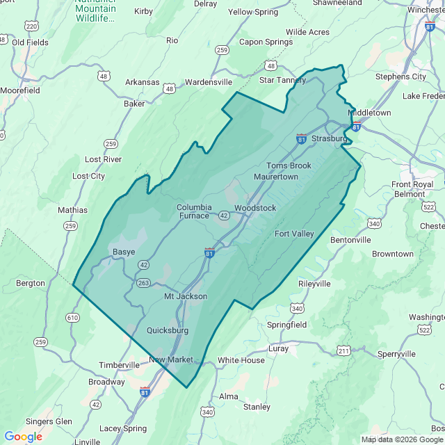 Map of Shenandoah