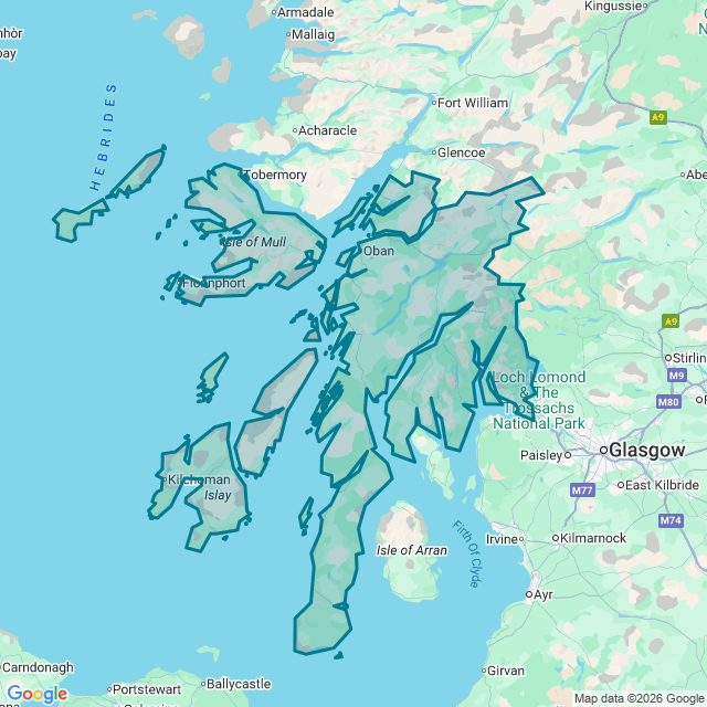 Map of Argyll And Bute