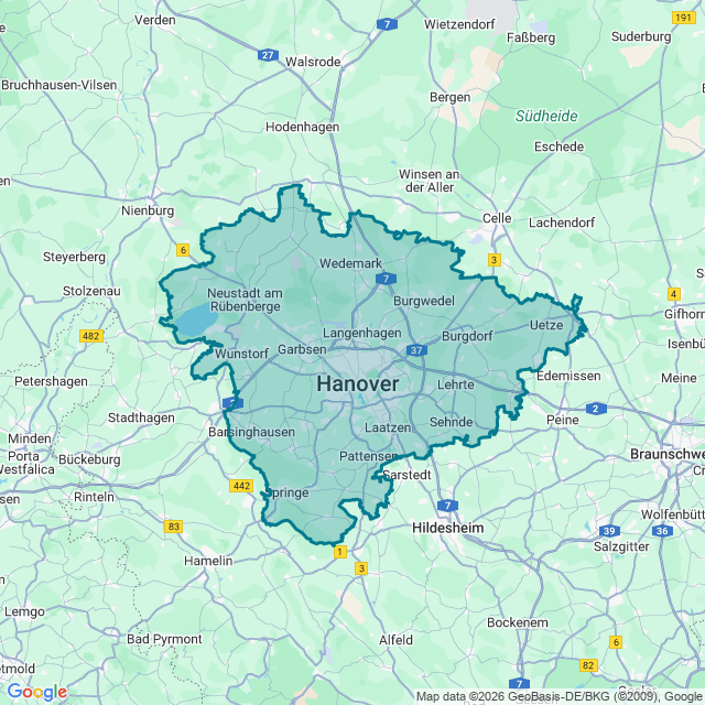 Map of Region Hannover