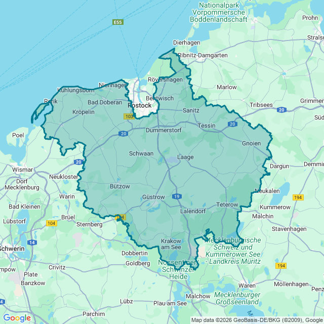 Map of Rostock