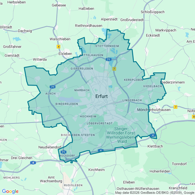 Map of Erfurt