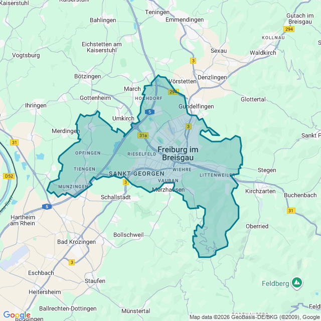 Map of Freiburg Im Breisgau