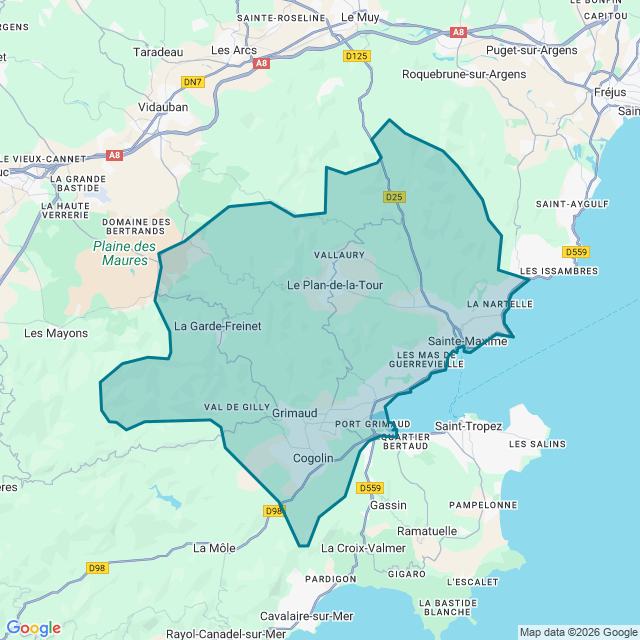 Map of Grimaud