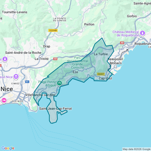 Map of Villefranche Sur Mer