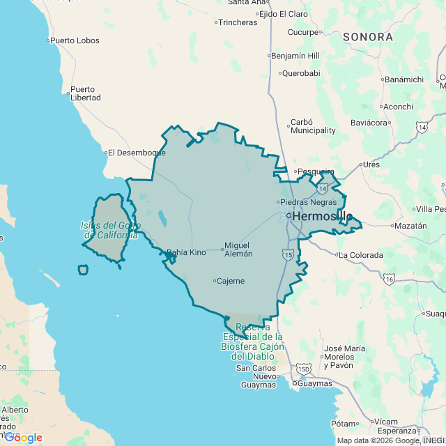 Map of Hermosillo