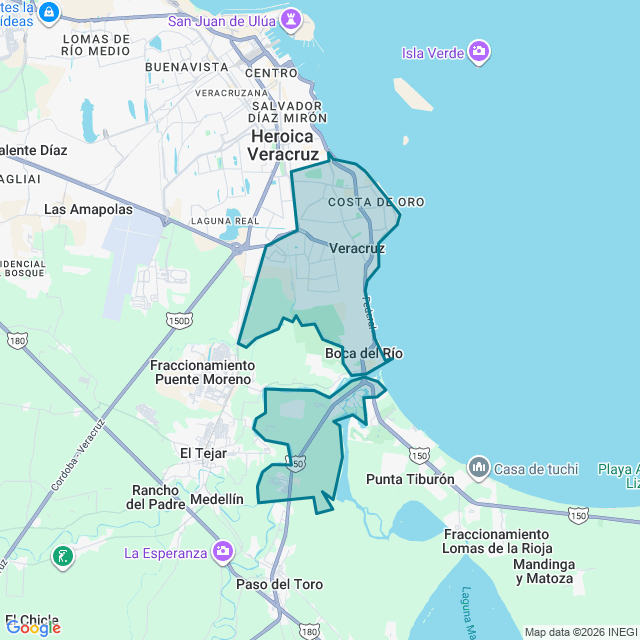 Map of Boca Del Rio