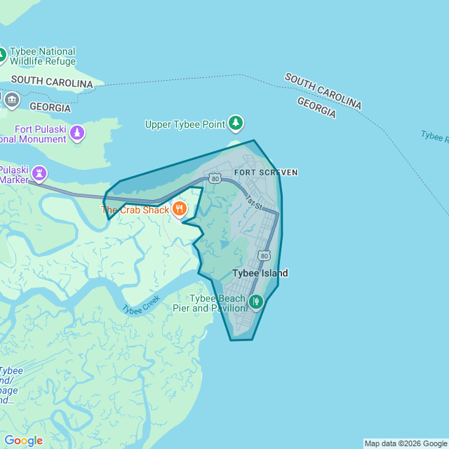 Map of Tybee Island