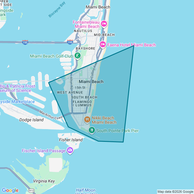 Map of South Beach