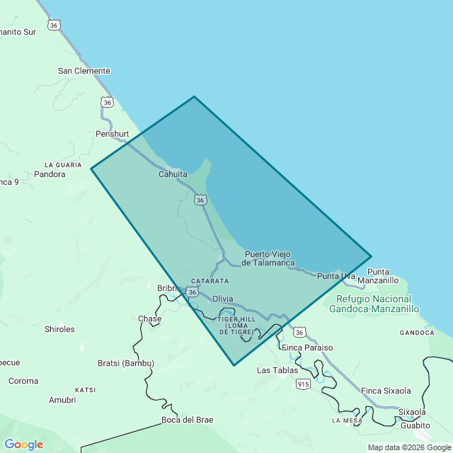 Map of Southern Caribbean Coast