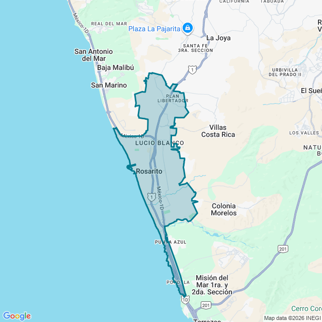 Map of Rosarito