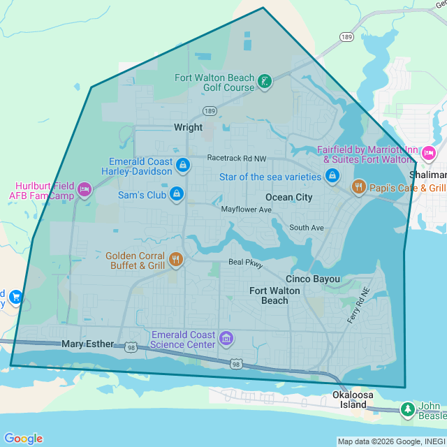 Map of Fort Walton Beach