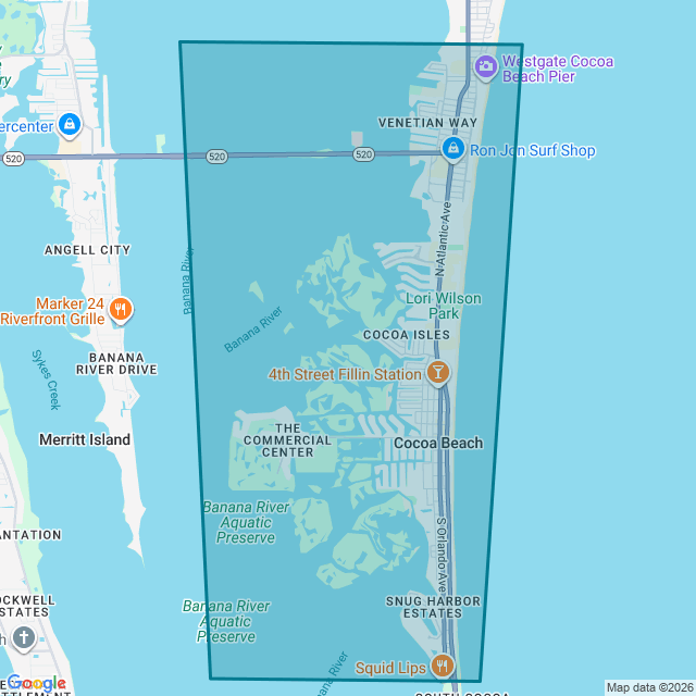 Map of Cocoa Beach