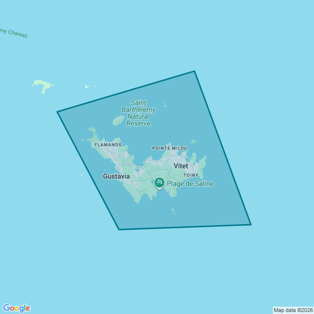 Map of Saint Barthelemy