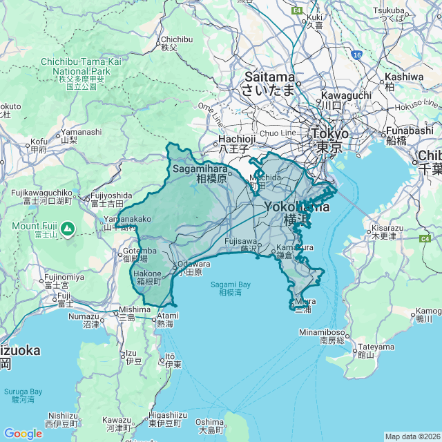 Map of Kanagawa