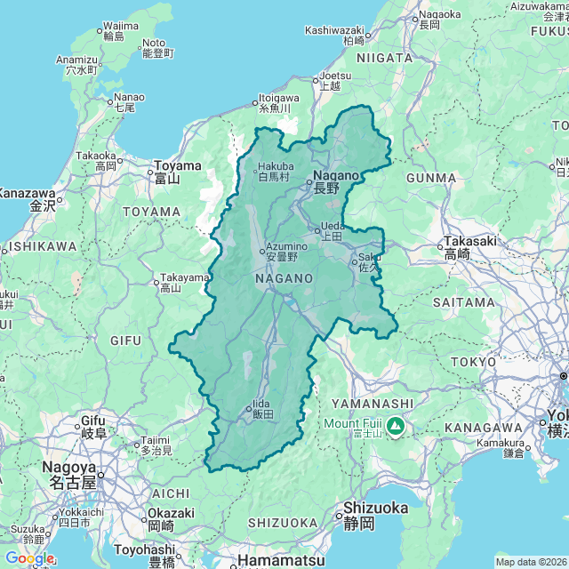 Map of Nagano