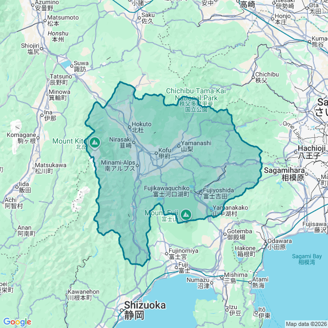 Map of Yamanashi