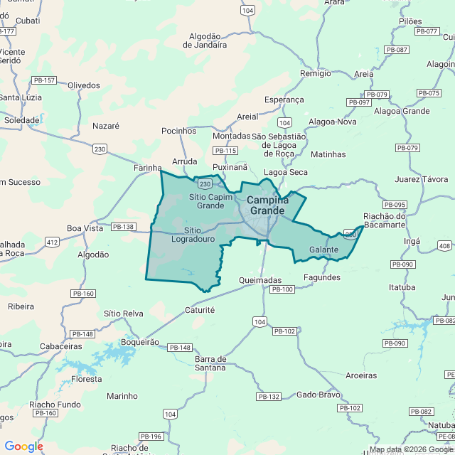 Map of Campina Grande