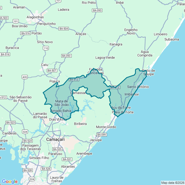 Map of Mata De São João
