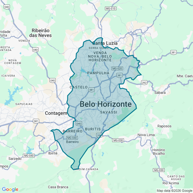 Map of Belo Horizonte