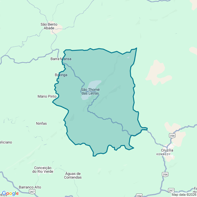 Map of São Tomé Das Letras