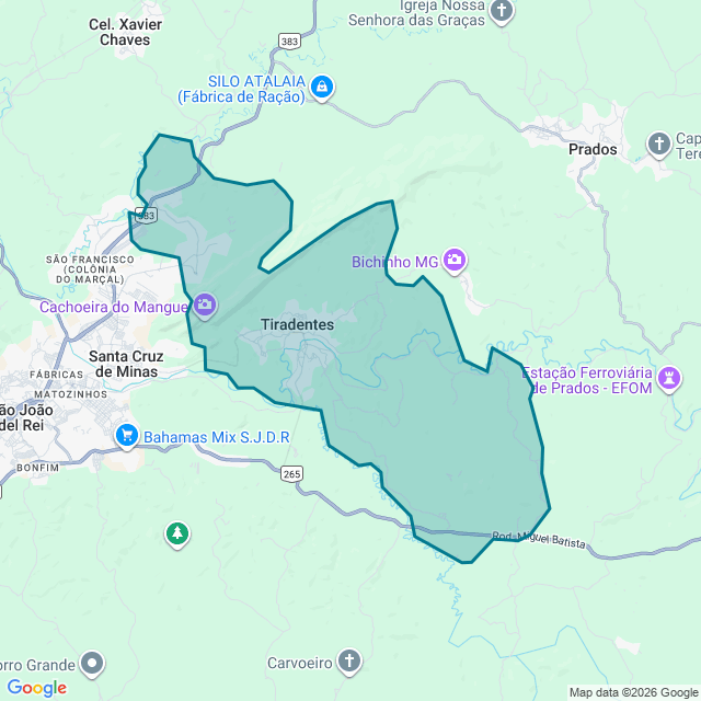 Map of Tiradentes