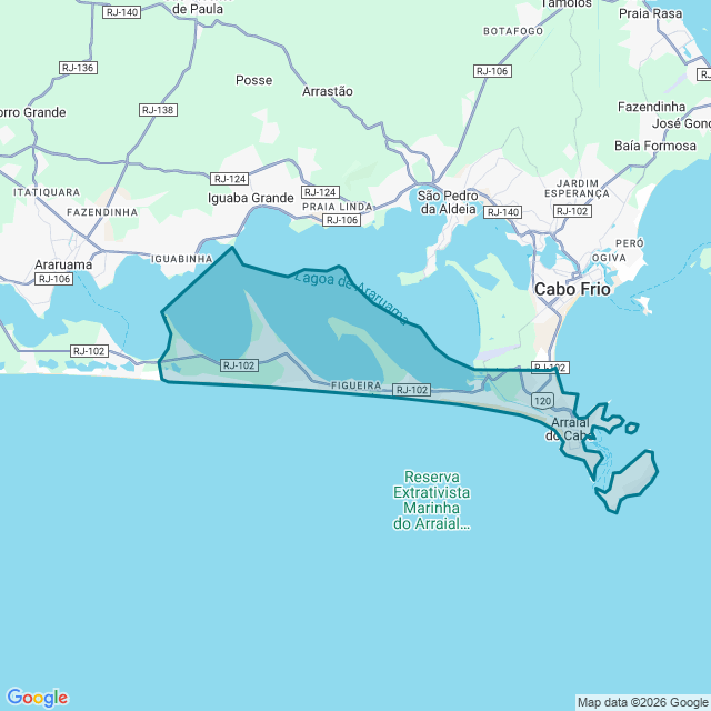 Map of Arraial Do Cabo