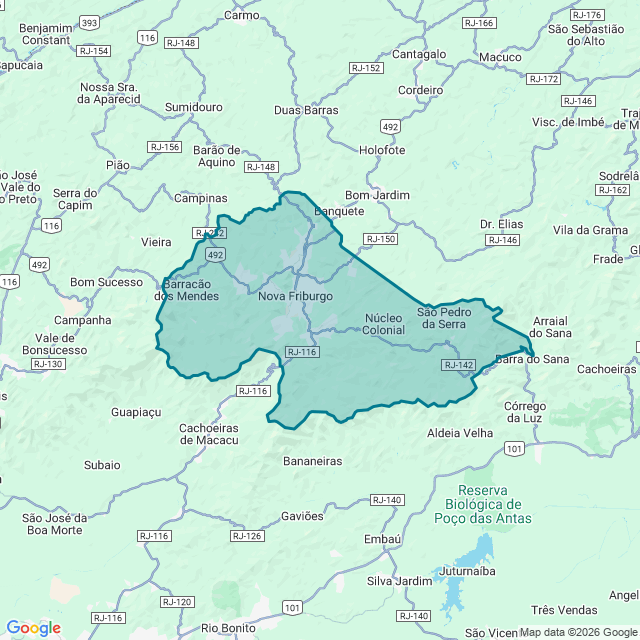 Map of Nova Friburgo
