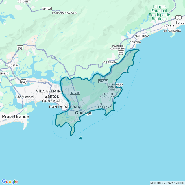 Map of Guarujá