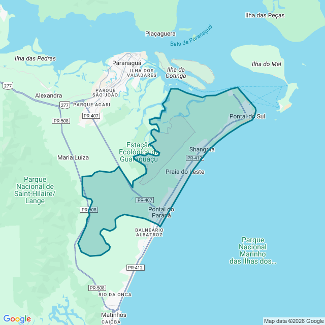 Map of Pontal Do Paraná