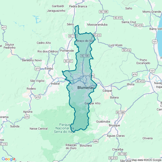 Map of Blumenau