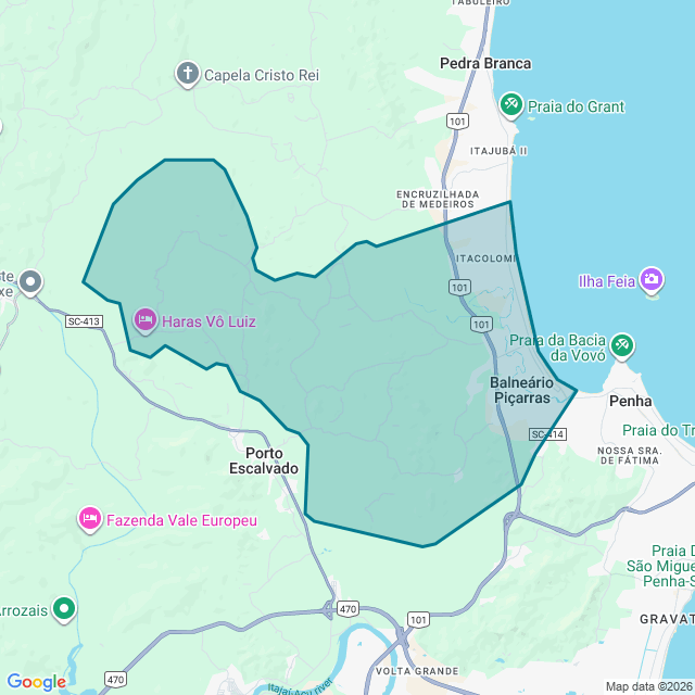 Map of Balneário Piçarras