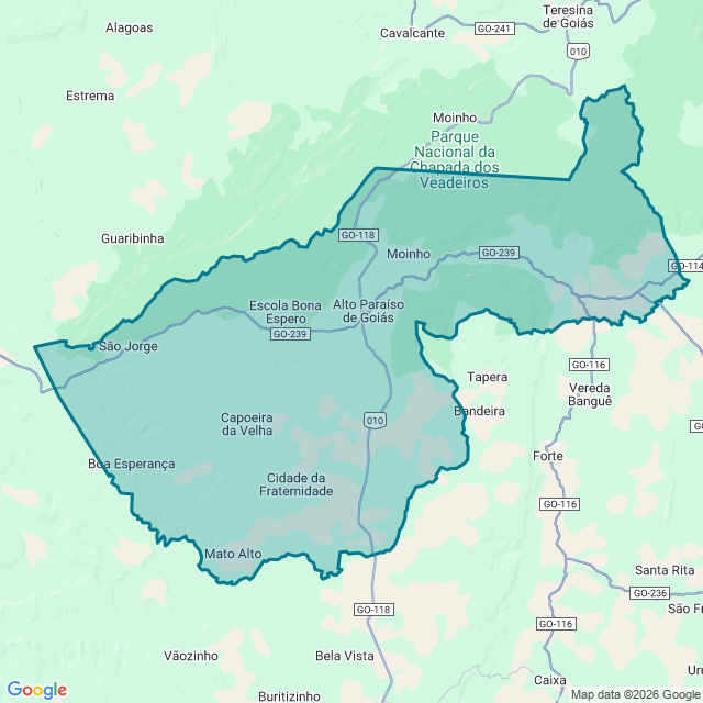 Map of Alto Paraíso De Goiás