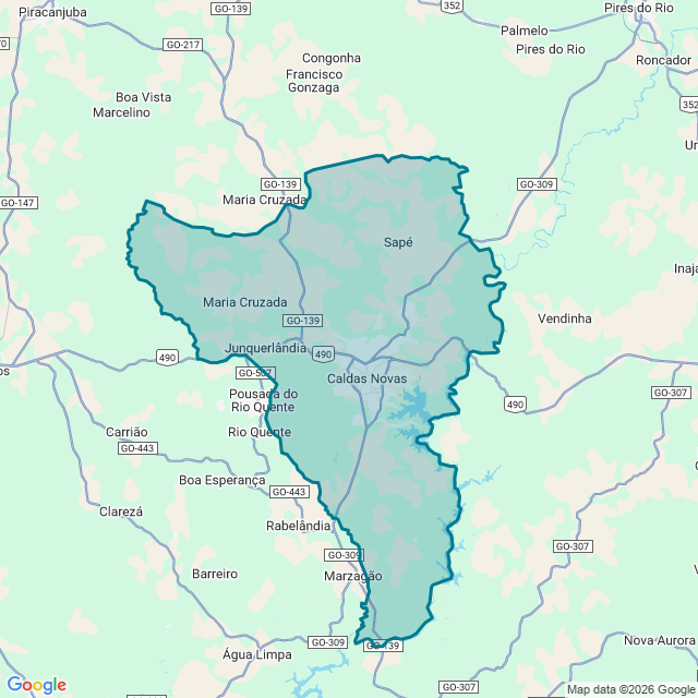 Map of Caldas Novas