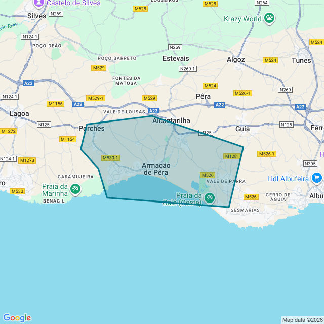 Map of Armação De Pêra