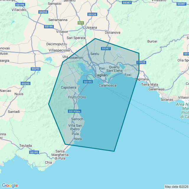 Map of Cagliari