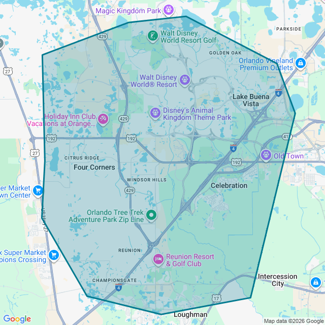 Map of Lake Buena Vista