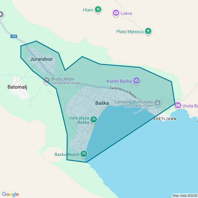 Map of Baška