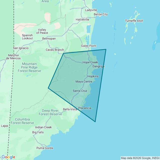 Map of Stann Creek District