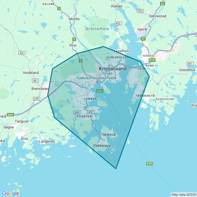 Map of Kristiansand