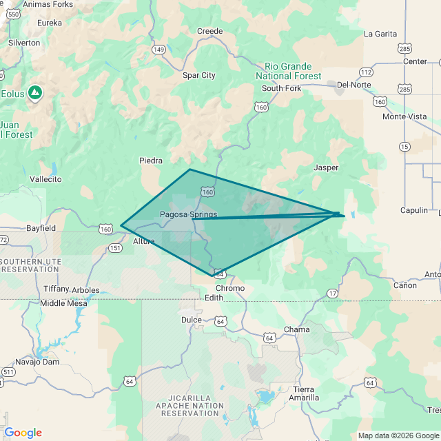 Map of Pagosa Springs