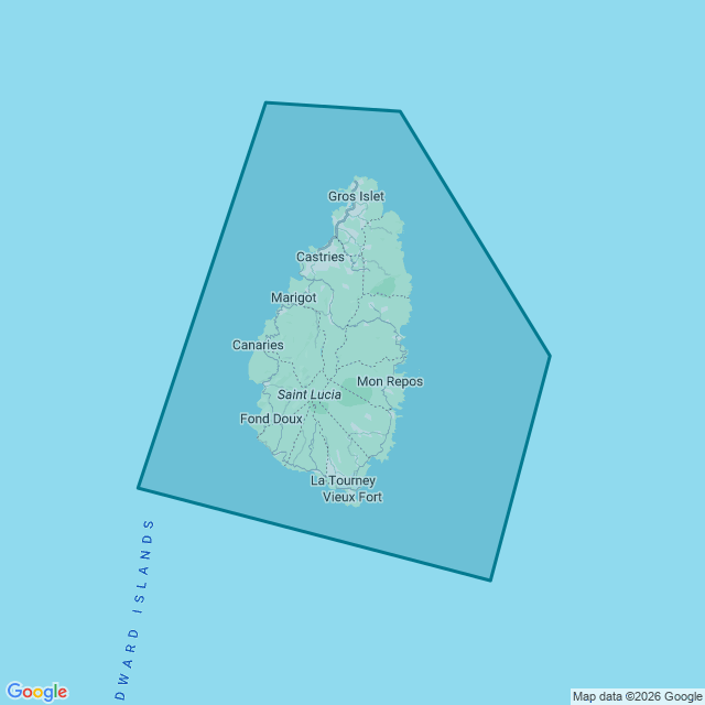 Map of Saint Lucia