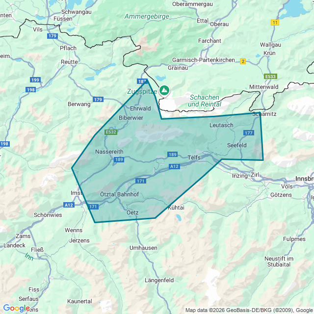 Map of Seefeld & Ehrwald