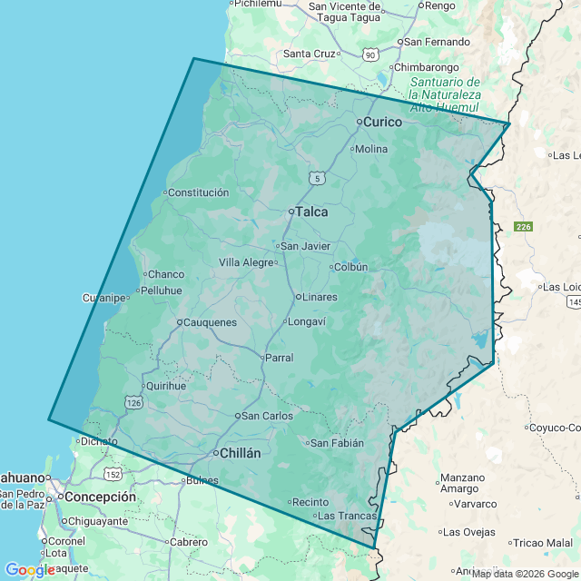 Map of Sector Curico Chillan