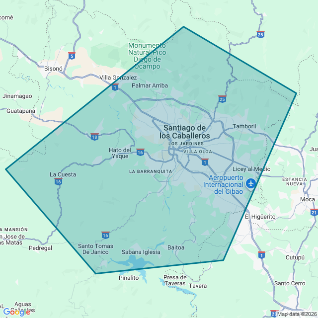 Map of Santiago De Los Caballeros