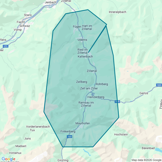 Map of Zillertal