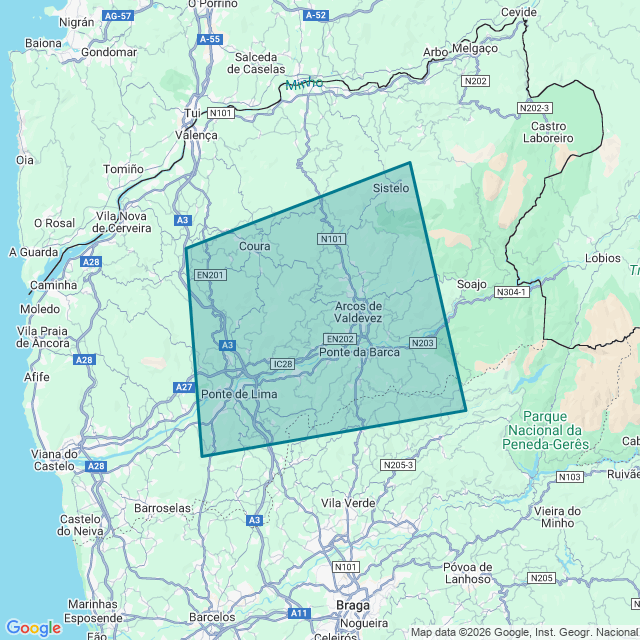 Map of Ponte Da Barca