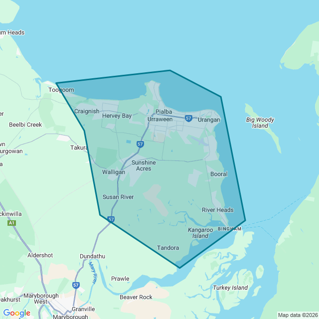 Map of Hervey Bay