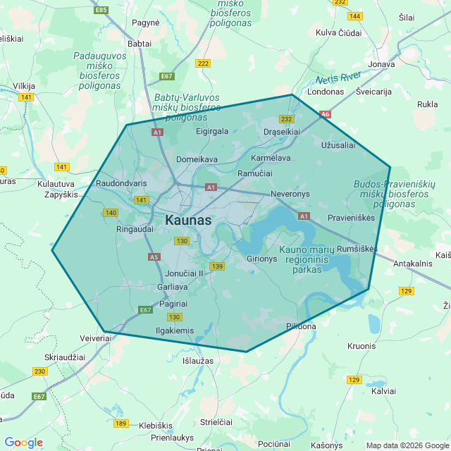 Map of Kaunas