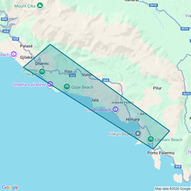 Map of Albania Riviera