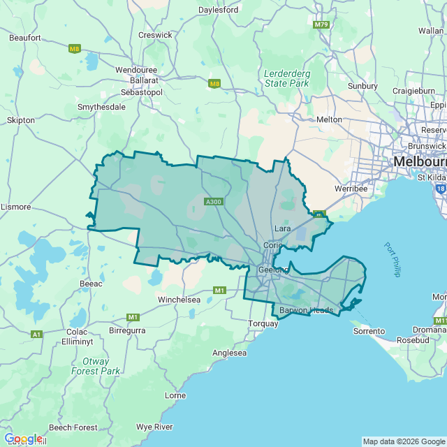 Map of Geelong And The Bellarine